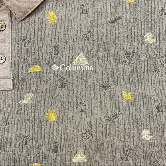 COLUMBIA Omni-Wick Advanced Evaporation Polo Shirt Men's XXL Gray All Over Print - Picture 3 of 12